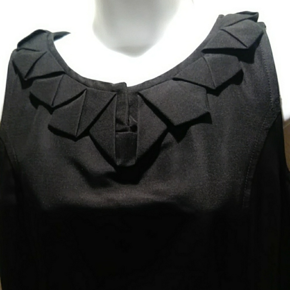 TALBOTS sheath cotton silk blend black dress 10